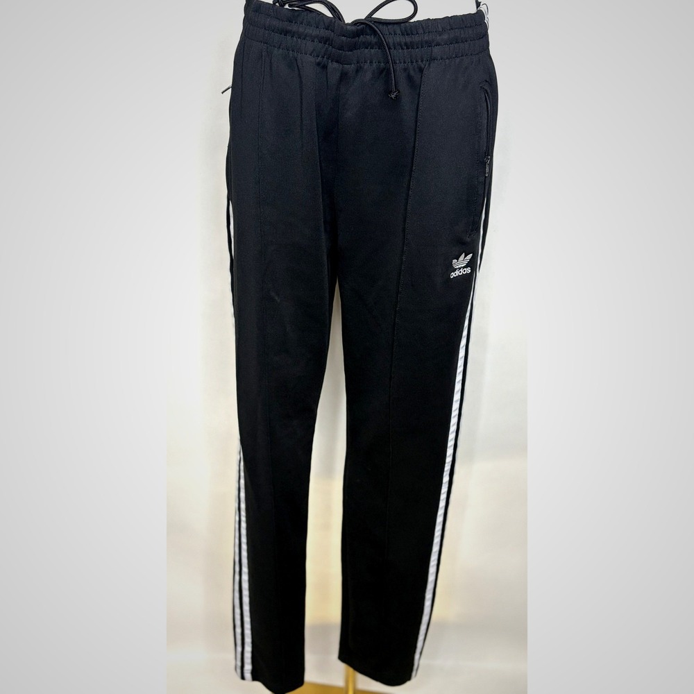 Adidas Originals Primeblue SST Track Pants Black White 3-Stripe Joggers Medium - Picture 5 of 9
